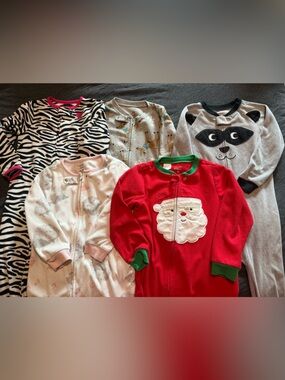 Children's Fleece Footie Pajamas bundle, size 4T